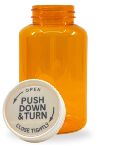 SECURE MAGA VIAL - WITH DUAL PURPOSE CAP - AMBER - 120 DRAM