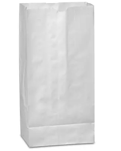 PAPER BAG - FLAT BOTTOM - WHITE - 7-1/8 X 4-1/2 X 13-3/4 - 12LB - WSQJ12