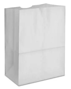 PAPER BAG - FLAT BOTTOM - WHITE - 12 X 7 X 17 - 1/6 BARREL - WSQJ16