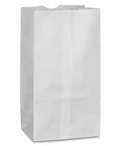 PAPER BAG - FLAT BOTTOM - WHITE - 4-1/16 X 2-5/8 X 7-7/8 - 2LB - WSQJ2