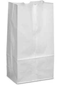 PAPER BAG - FLAT BOTTOM - WHITE - 6 X 3-5/8 X 11 - 6LB - WSQJ6