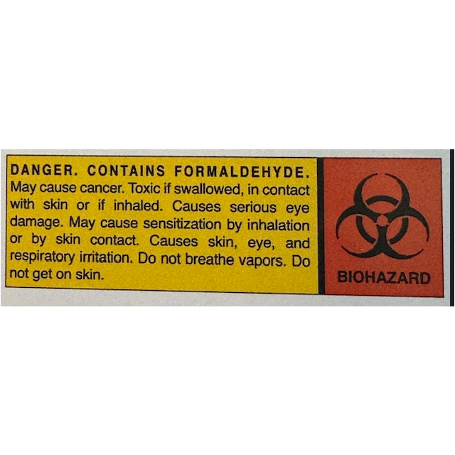 008 LABEL FORMALIN/BIOHAZARD - 008