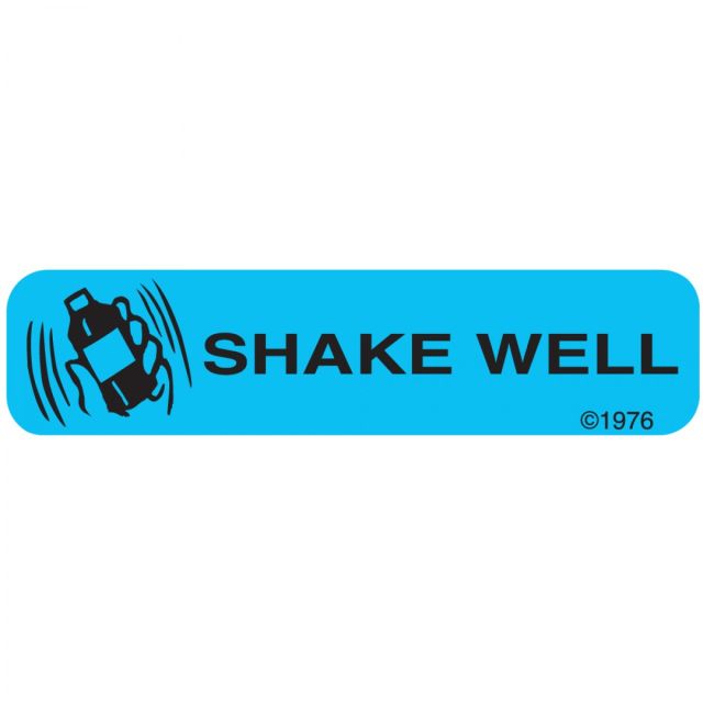 WARNING LABEL - 1-9/16 X 3/8 - SHAKE WELL - 110