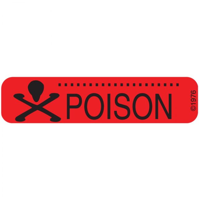 WARNING LABEL - 1-9/16 X 3/8 - POISON