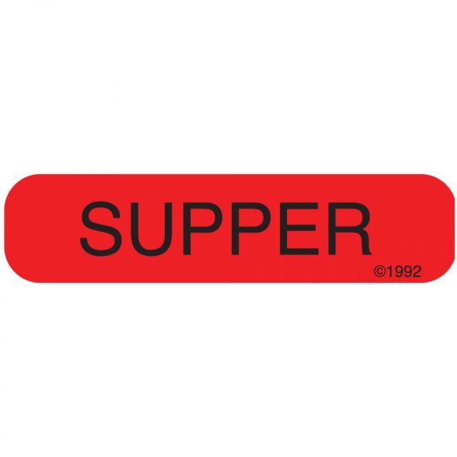 WARNING LABEL - 1-9/16 X 3/8 - SUPPER - 1351