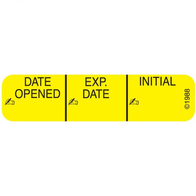 WARNING LABEL - 1-9/16 X 3/8 - DATE OPENED - 1370