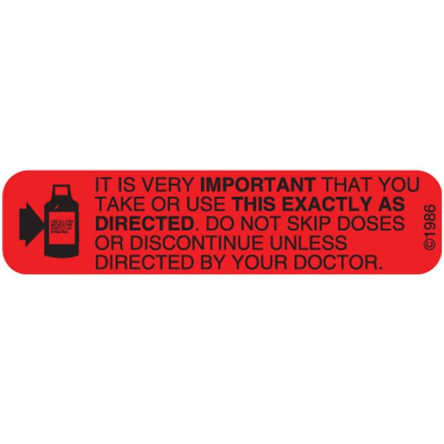 WARNING LABEL - 1-9/16 X 3/8 - IT IS VERY IMPORTANT - 13W