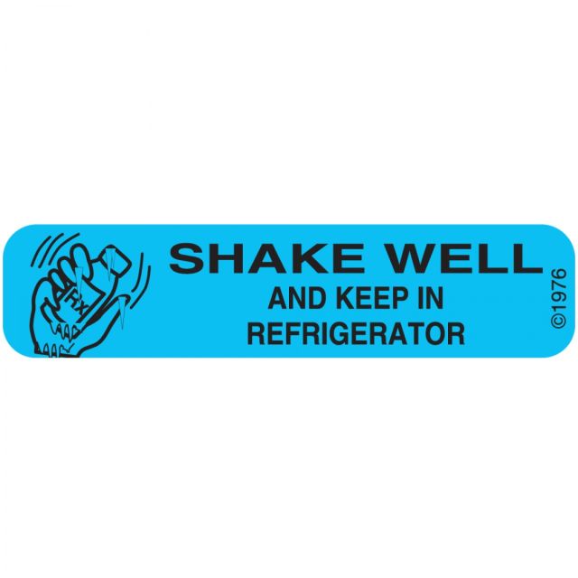 WARNING LABEL - 1-9/16 X 3/8 - SHAKE WELL AND KEEP IN REFRIGERATOR - 140