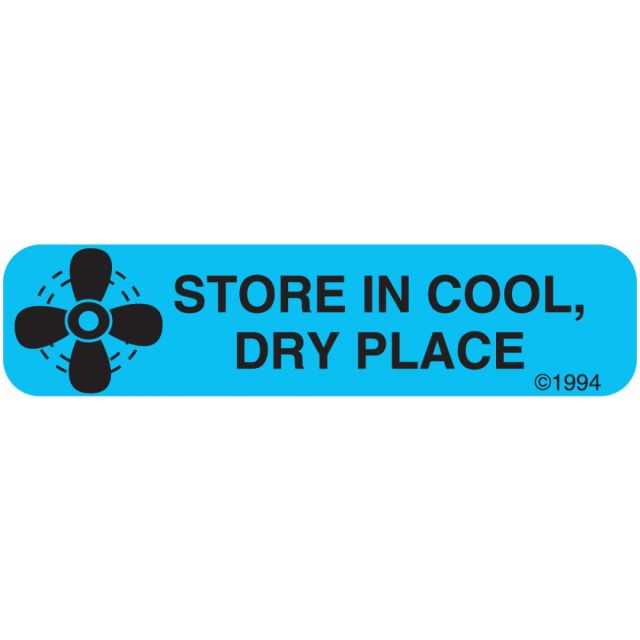 WARNING LABEL - 1-9/16 X 3/8 - STORE IN COOL DRY PLACE - 1668