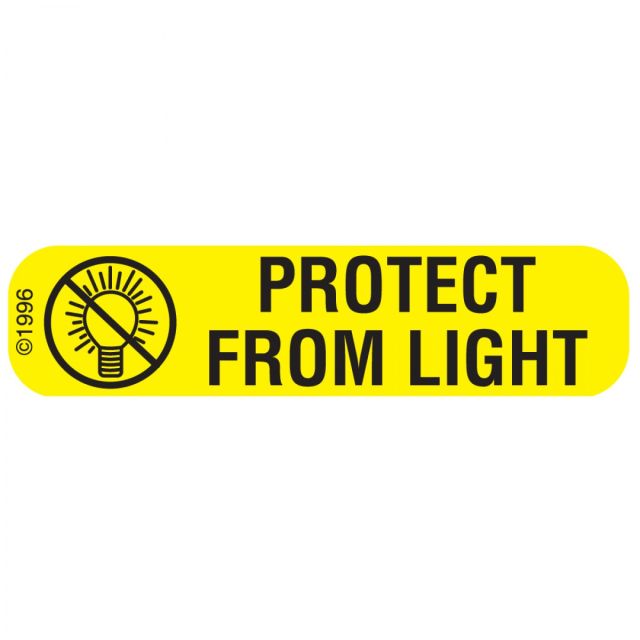 WARNING LABEL - 1-9/16 X 3/8 - PROTECT FROM LIGHT - 1684