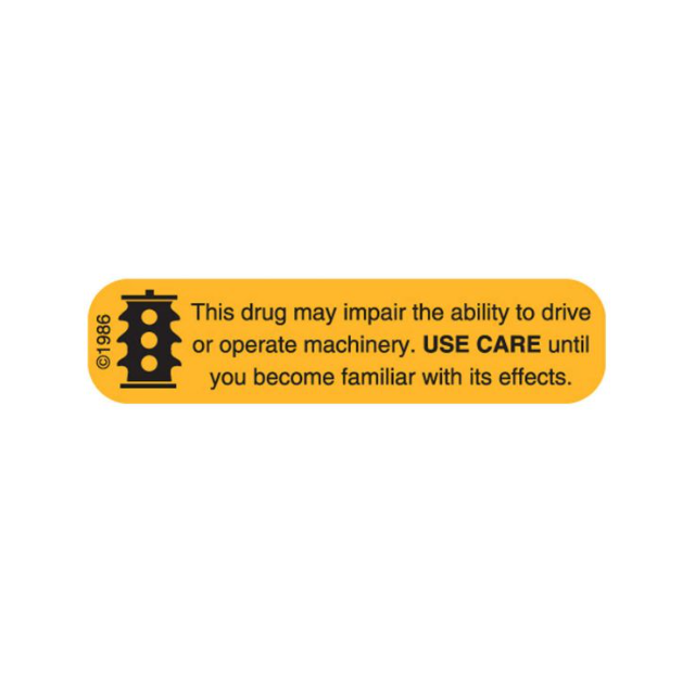 AUXILIARY WARNING LABEL - 1-9/16 X 3/8 -THIS DRUG MAY IMPAIR