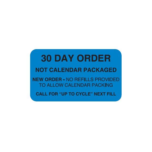 AUXILIARY LABEL - 1-3/4 X 1 - 30 DAY ORDER