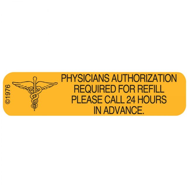 WARNING LABEL - 1-9/16 X 3/8 - PHYSICIANS AUTHORIZATION REQUIRED - 192