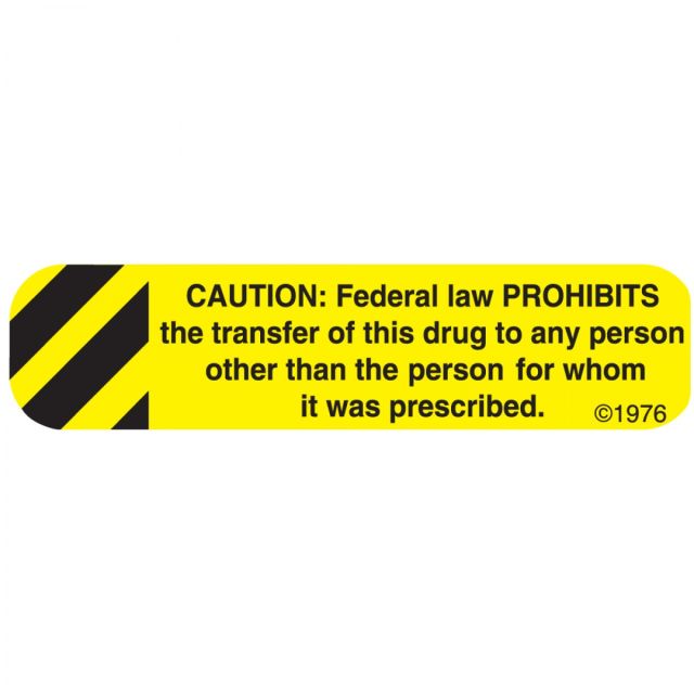 WARNING LABEL - 1-9/16 X 3/8 - CAUTION: FEDERAL LAW PROHIBITS - 193