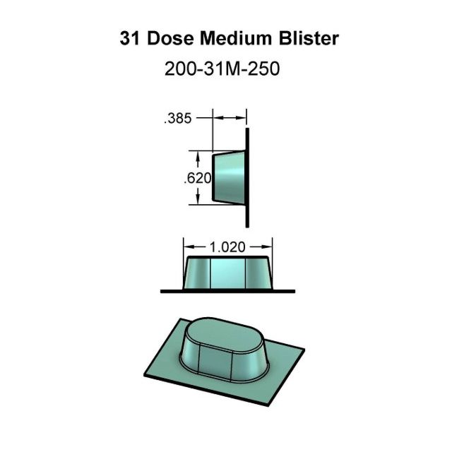 MEDIUM 31 DOSE BLISTER - 1000/CASE - 200-31M-1000-J
