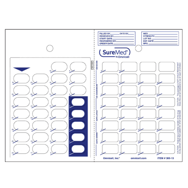 CARD - 30 DOSE SELECT SEAL - COUNTDOWN - SUREMED - 500/CASE - J300-13