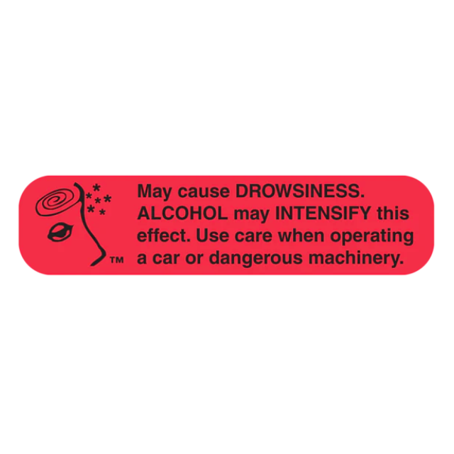WARNING LABEL - 1-9/16 X 3/8 - MAY CAUSE DROWSINESS