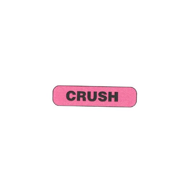 WARNING LABEL - 1-9/16” X 3/8” - CRUSH - 5008 CRUSH
