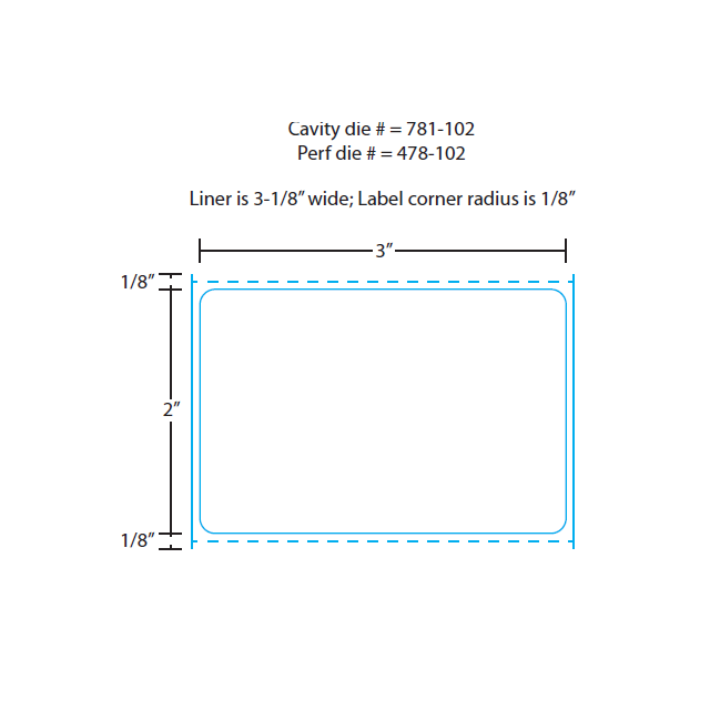 3 x 2 DIRECT THERMAL BLANK - 5138-HL-3X2