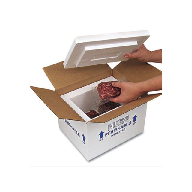 STYROFOAM INSULATED SHIPPING BOX USABLE DIMENSIONS - 12 X 10 X 9 - 710-1-06-J