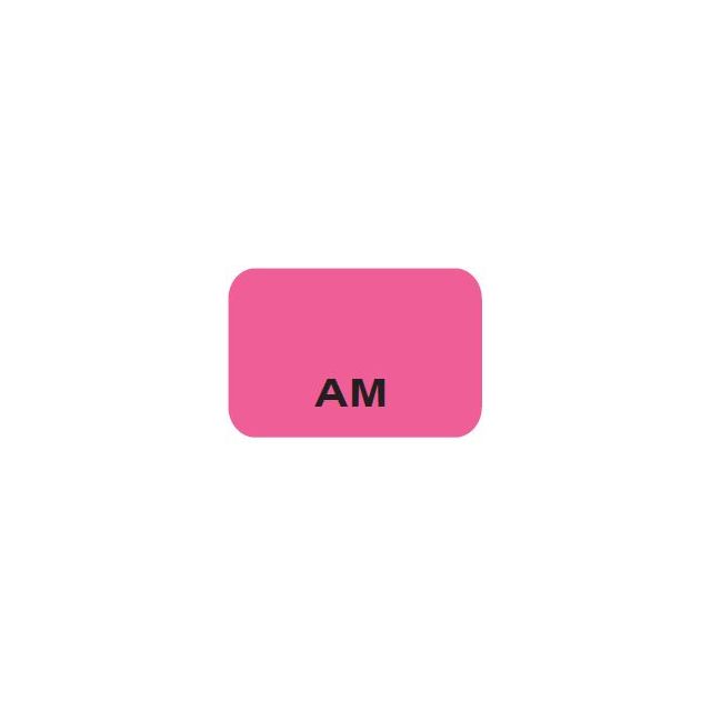 SHEETED LABELS AM BLACK PRINT ON PINK - 15 X 1 - 1600/PACK - AM-PINK2C