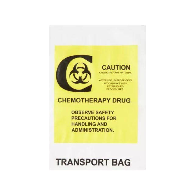 RECLOSABLE ZIP BAG - CHEMOTHERAPY DRUG TRANSPORT - 12 X 15, 4 MIL - 100/PACK
