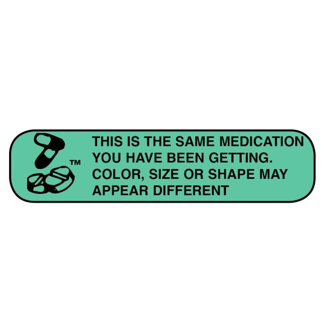 WARNING LABEL - 1-9/16 X 3/8 - THIS IS THE SAME MEDICATION