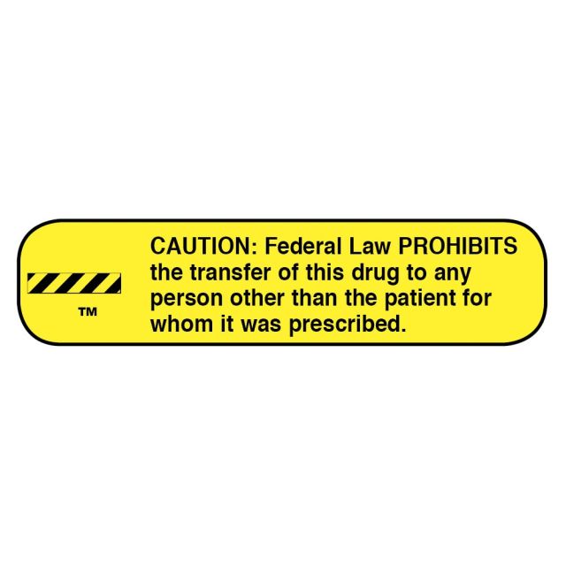 WARNING LABEL - 1-9/16 X 3/8 - CAUTION: FEDERAL LAW PROHIBITS