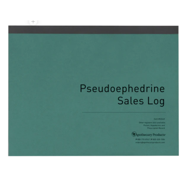 PSEUDOEPHEDRINE SALES LOG BOOK