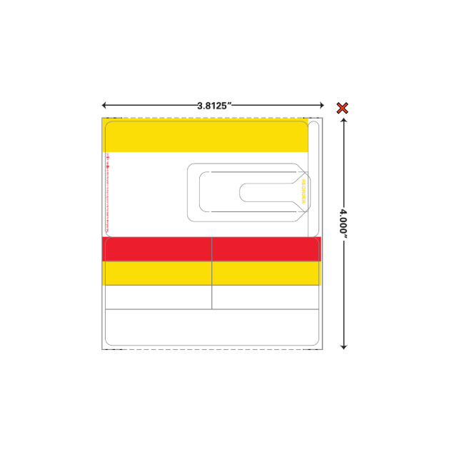 BLANK DIE C955 DIRECT THERMAL LABEL - W/REORDER TAB - 630 LABELS/ROLL