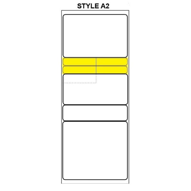 BLANK STYLE A2  DIRECT THERMAL RX LABEL - 250 LABELS/ROLL, 22 ROLLS/CASE - BLANK STYLE A2