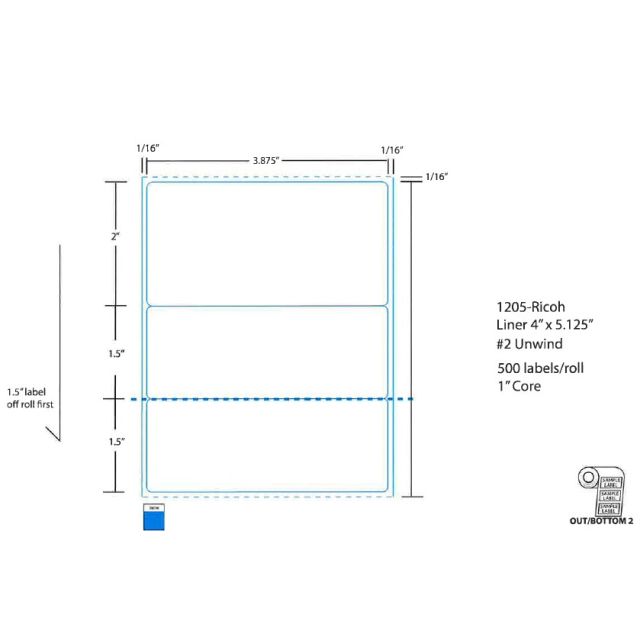 BLANK - STYLE S - DIRECT THERMAL LABEL - 500 LABELS/ROLL - BLANK STYLE S-ADL