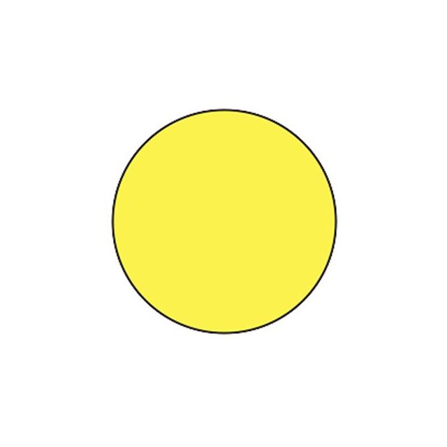 3/4 CIRCLE - YELLOW FLOOD COATED LABEL - 1000/ROLL - CR.75-YELLOW