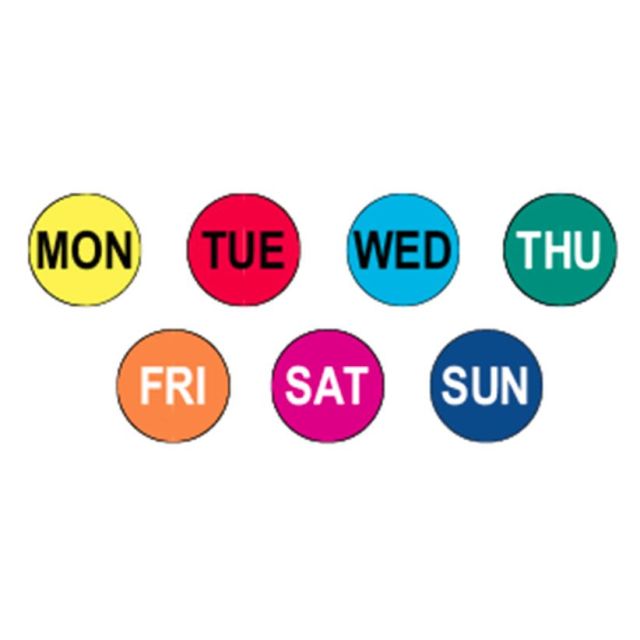 3/4 CIRCLE - 7 DAY LABEL KIT - 500/ROLL - CR.75WEEK-KIT