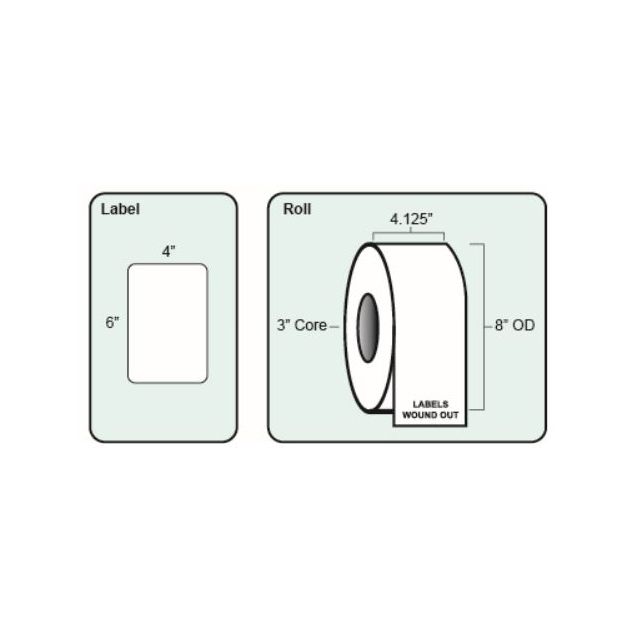 *E-CTT400600-3P BLANK THERMAL TRANSFER LABEL 4 X 6