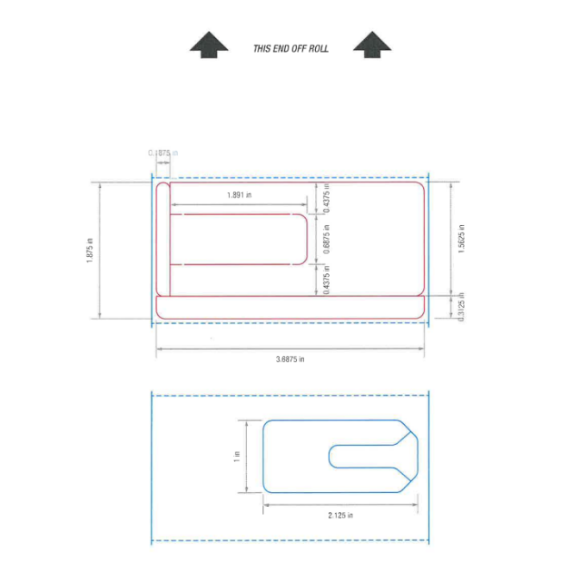 BLANK DIE 751-752 DIRECT THERMAL LABEL - 1000 LABELS/ROLL, 10 ROLLS/CASE - J751-752DT
