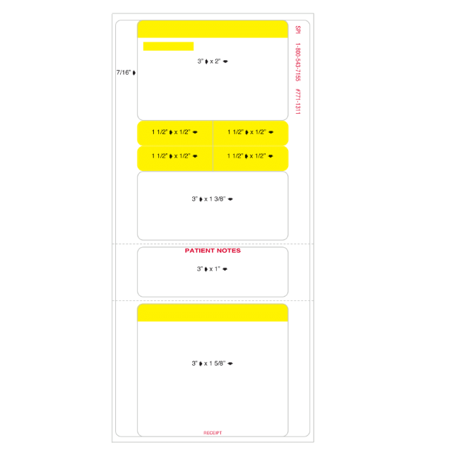 BLANK DIE 771 14771R DIRECT THERMAL LABELS