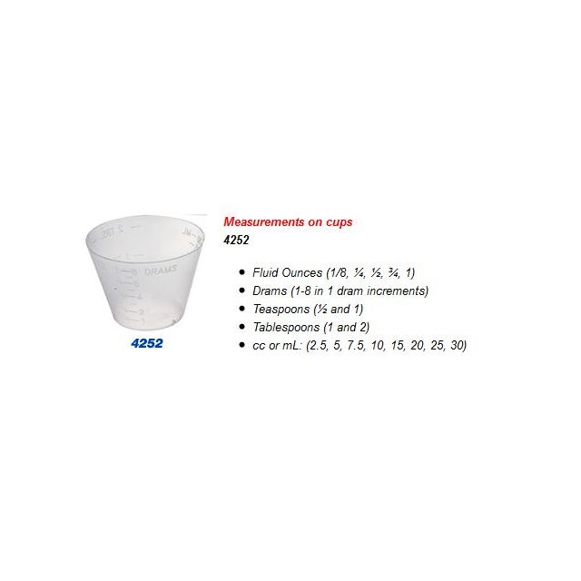 PLASTIC MED CUPS - 1 OZ - DX4252
