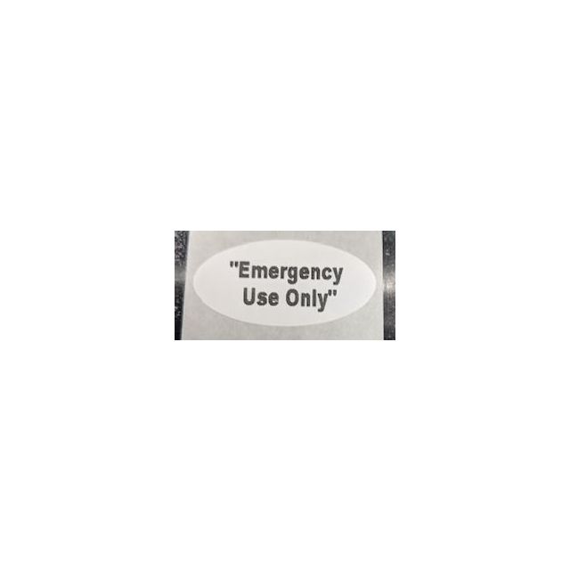 EMERGENCY USE ONLY LABEL - OVAL - EMER-USE