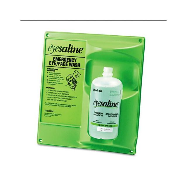 EYEWASH STATION - INCLUDES 32 OZ STERILE EYESALINE SOLUTION - EYEWASH32-STAT