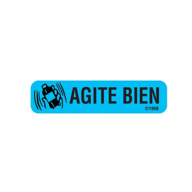 WARNING LABEL - 1-9/16 x 3/8 - SPANISH - SHAKE WELL