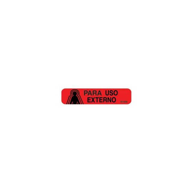 WARNING LABEL - 1-9/16 x 3/8 - SPANISH - FOR EXTERNAL USE - HG11