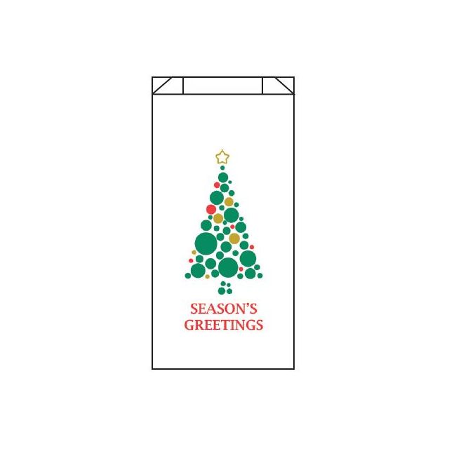 SEASON'S GREETINGS WITH TREE - 5-3/4 X 3-3/4 X 10-5/8 - 6LB - RX BAG 25 - HOLBAGG6LB