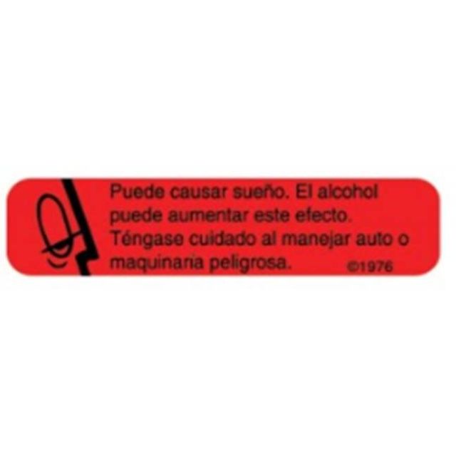 SPANISH VERSION WARNING LABEL - 1-9/16 X 3/8 - HX-1