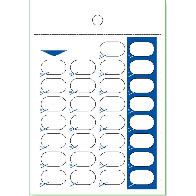 300-13 - 30 DAY - SELECT SEAL HEAT SEAL COUNTDOWN CARD - J300-13
