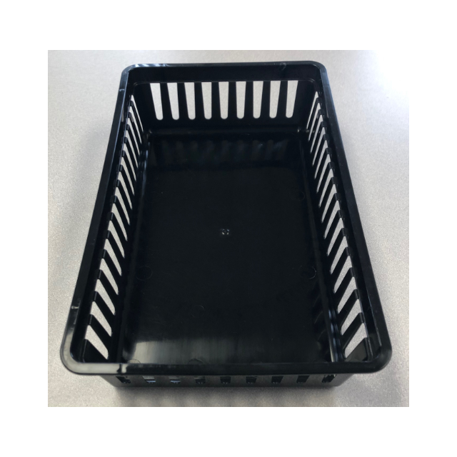 MESH PLASTIC BASKET - 6-1/2 X 10 X 2-1/2 - BLACK - J51310-BK-LRG