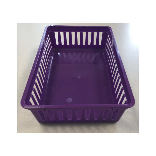 MESH PLASTIC BASKET - 6-1/2 X 10 X 2-1/2 - PURPLE - J51310-PU-LRG