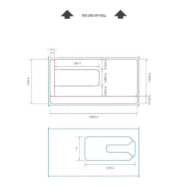 BLANK - DIE 751-752 - DIRECT THERMAL LABEL - 1000 LABELS/ROLL - J751-752DT