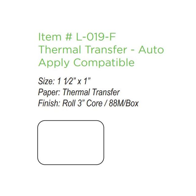 L-019-F BLANK AUTO APPLY THERMAL - L-019-F