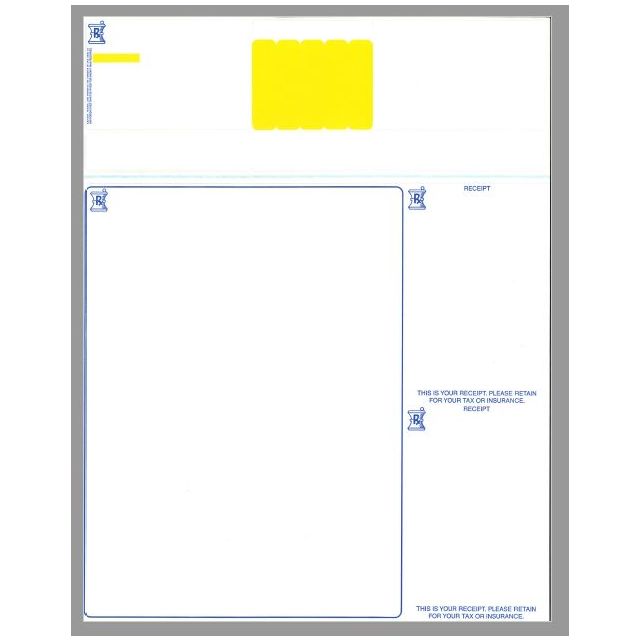 BLANK LASER DUAL WEB RX FORM - 8-1/2 X 11 - 1000/CASE - LDW9